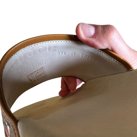 Gucci x Disney Authentic GG Supreme Mickey Mouse Logo Shoes Slides Size 10 - Picture 12 of 12